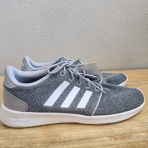 Adidas Womens Cloudfoam QT Racer Running Shoes Sneakers FX3427 Gray White Size 9